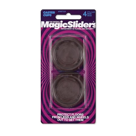 Magic Sliders Magic Sliders Plastic Caster Cup Brown Round 1-11/16 in. W X 1-11/16 in. L 4 pk 39719